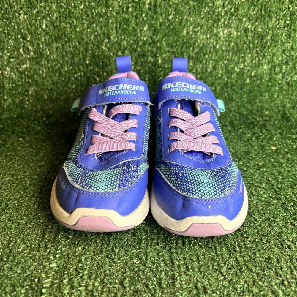 Skechers Dynamic Tread Journey Time Athletic Sneaker Blue Lavender Kids Sz 13.5